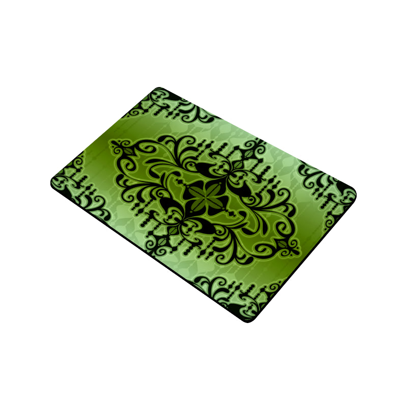 Chandelier Scroll Green Doormat 24"x16"