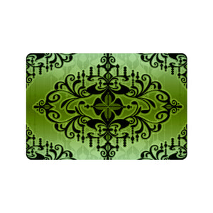 Chandelier Scroll Green Doormat 24"x16"