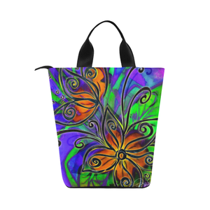 Batik Floral Nylon Tote Bag