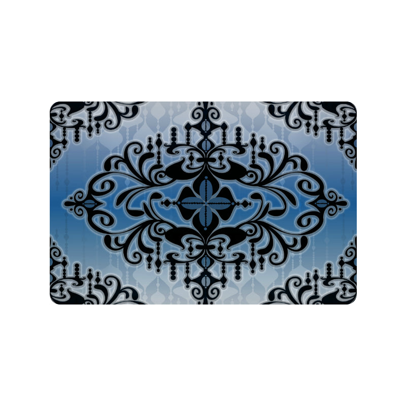 Chandelier Scroll Blue Doormat 24"x16"