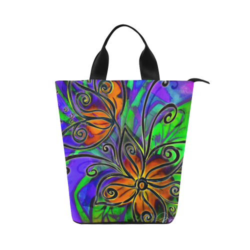 Batik Floral Nylon Tote Bag