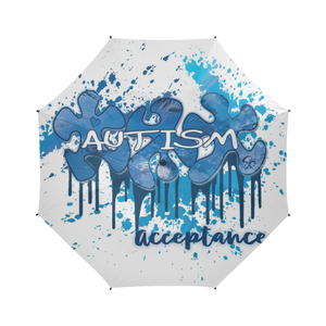 Autism Acceptance Semi-Automatic Foldable Umbrella