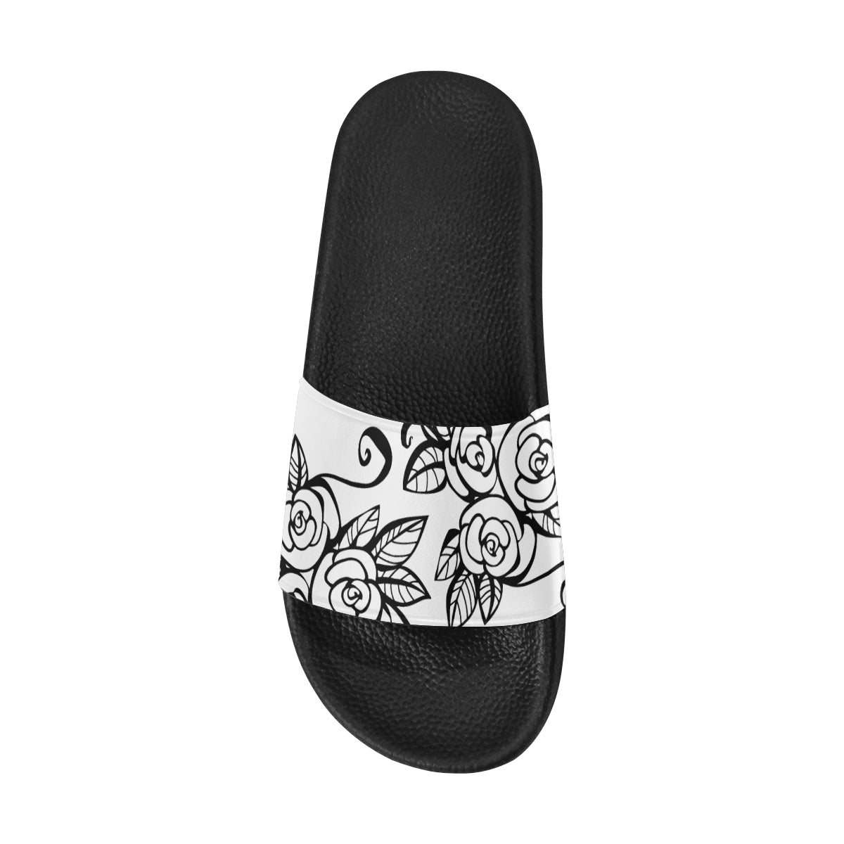 rose pattern Women's Slide Sandals (Model 057)