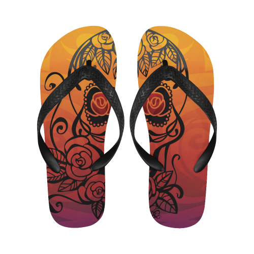 Sugar Skull Spice Flip Flops