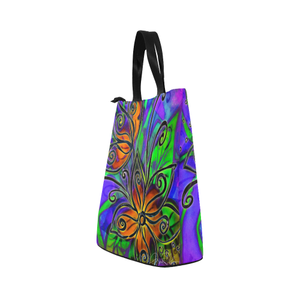 Batik Floral Nylon Tote Bag