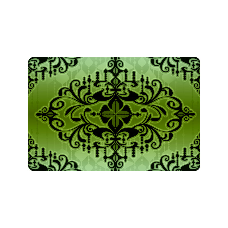 Chandelier Scroll Green Doormat 24"x16"