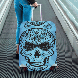 Blue Sugar Skull Luggage