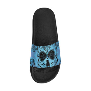 Blue Sugar Skull Women's Slide Sandals