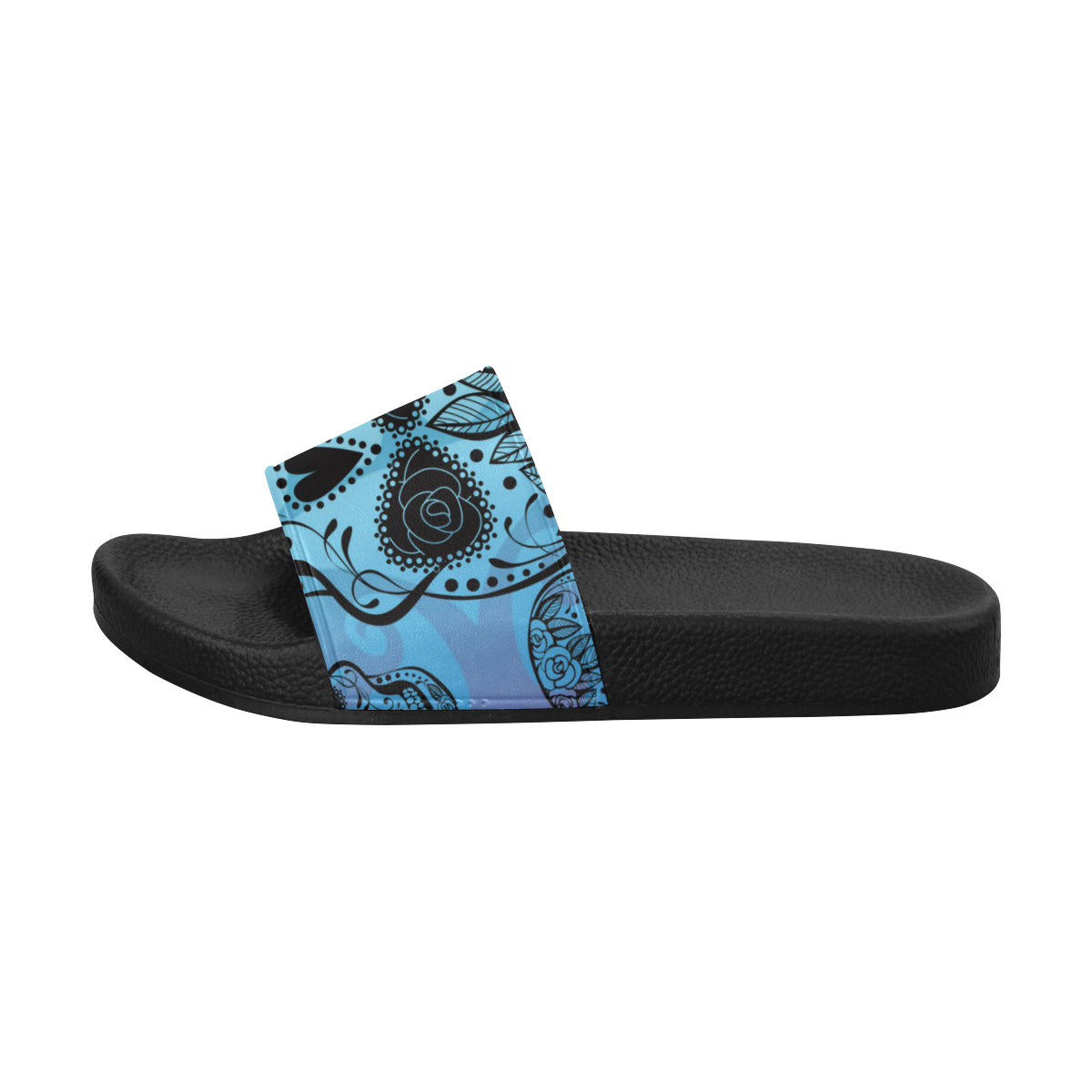 Blue Sugar Skull Women's Slide Sandals