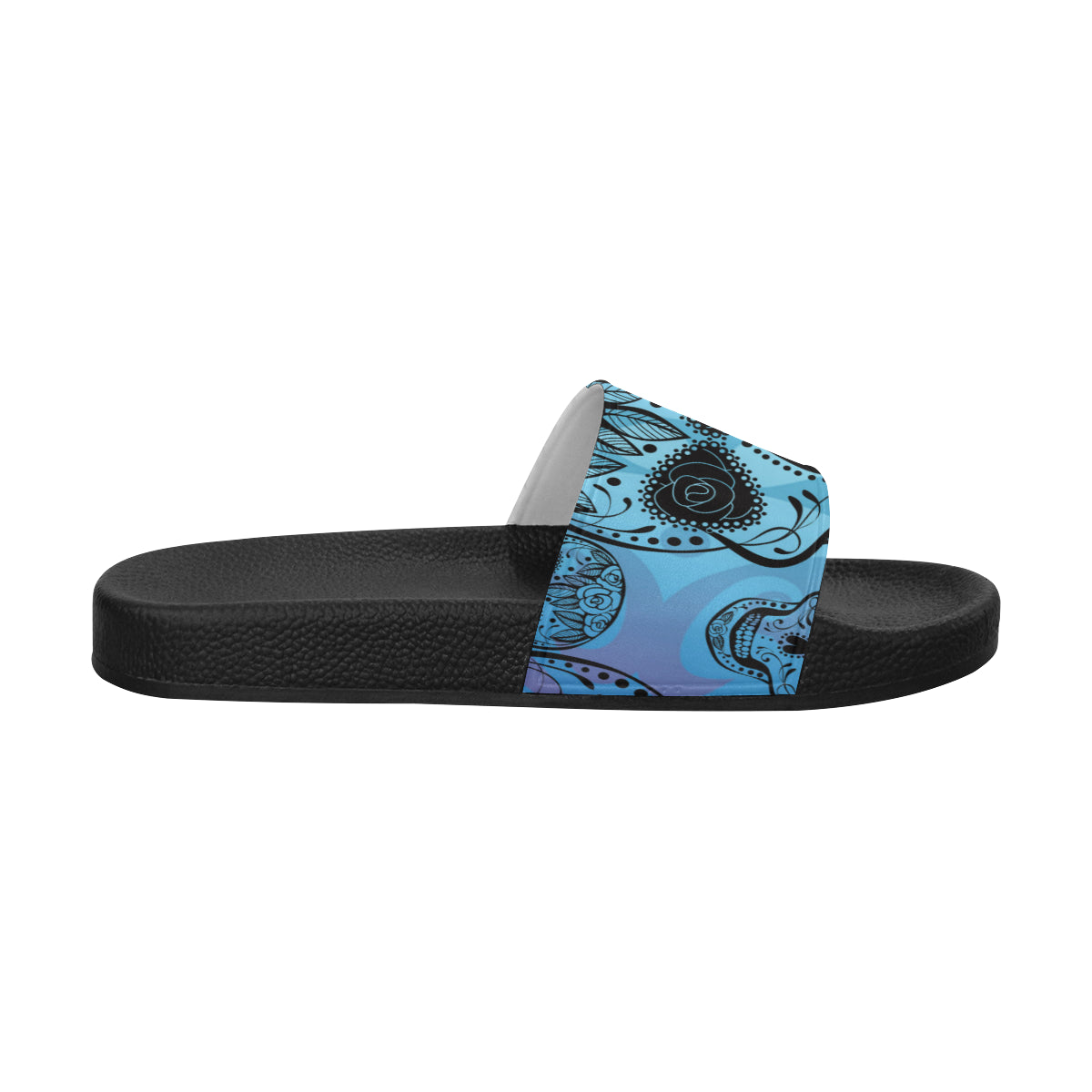 Blue Sugar Skull Women's Slide Sandals