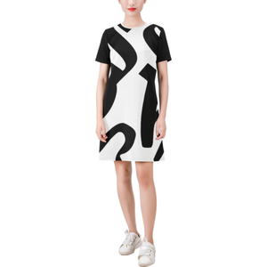 Boss B Short-Sleeve Crew Neck A-Line Dress