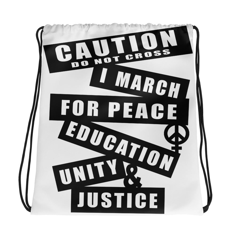 March with Me Drawstring bag